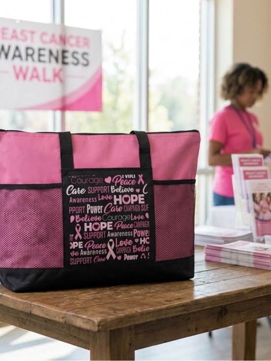 Handbags - Pink Breast Cancer Awareness Tote Bag